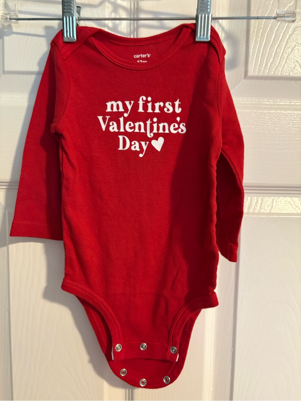 Carter's Red Long-Sleeve Baby One-Piece "My First Valentine's Day"